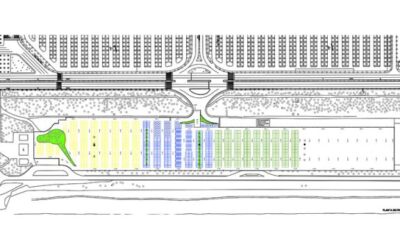 Reurbanización de aparcamientos en superficie bancada de la Expo. Sevilla.